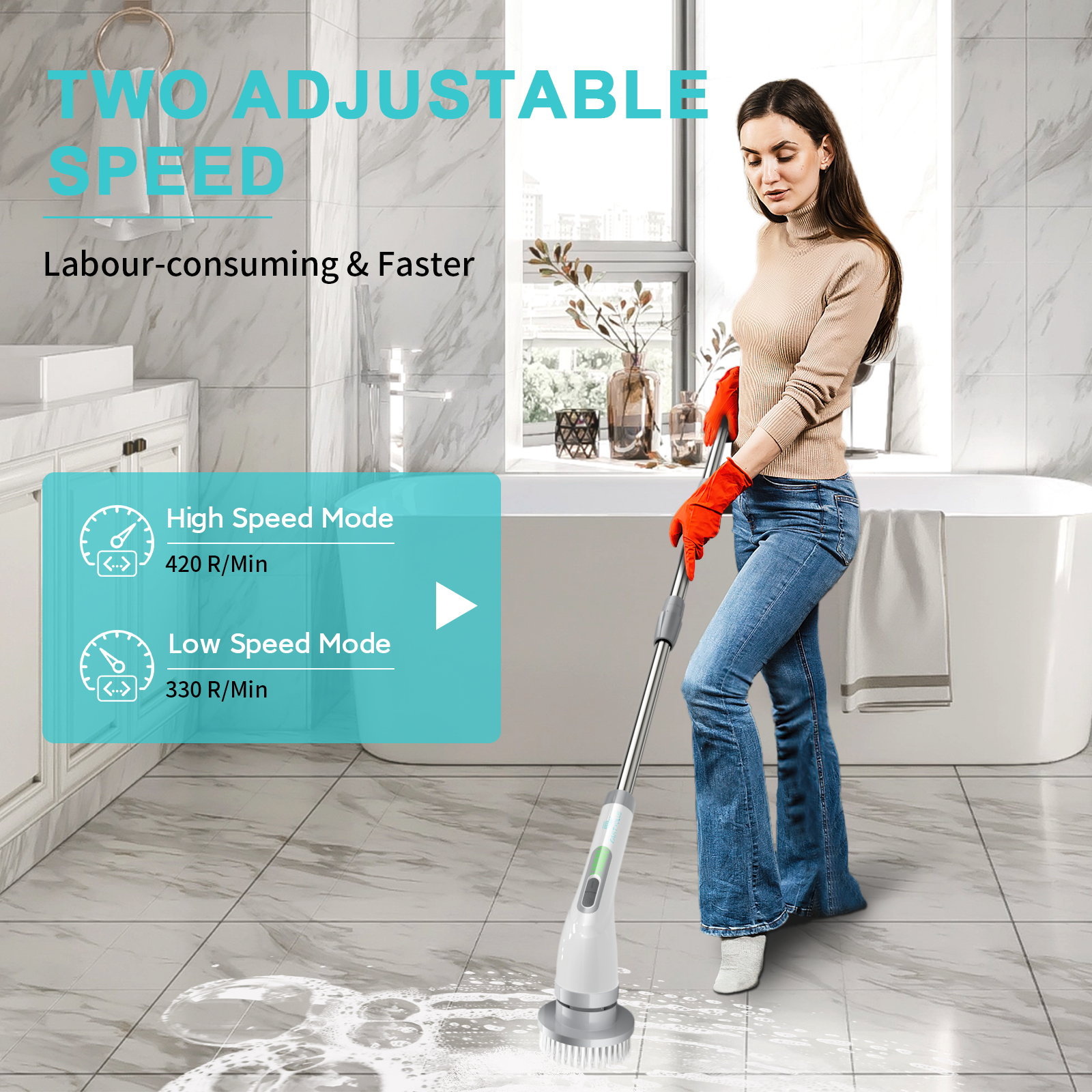 Electric bathroom scrubber 