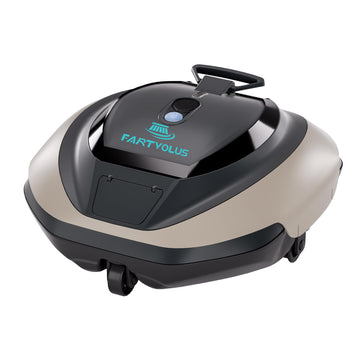 FARTVLOUS  Cordless Robotic Pool Cleaner - Swimming pool sweepers-Automatic Pool Vacuum Robot with Wall Climbing - 120 Mins Runtime, Quad-Motor Powerful Suction, Self-Parking, for In Ground Pool Up to 1500 sq. ft, Gray